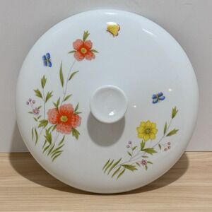 VTG Country Flowers By Andrea Casserole LID ONLY 9"/9.5" Andrea By Sadek